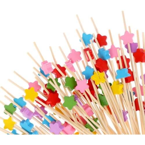 100pc Fork Creative Heart Dessert Salad Stick Cocktail Skewer for Wedding Decor Bamboo Pick Buffet Cupcake Fruit Fork Party