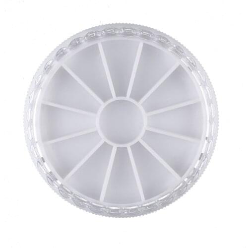 12 Grids Transparent Nail Art Empty Storage Case Box Nail Glitter Rhinestone Crystal Bead Display Accessories Plastic Container