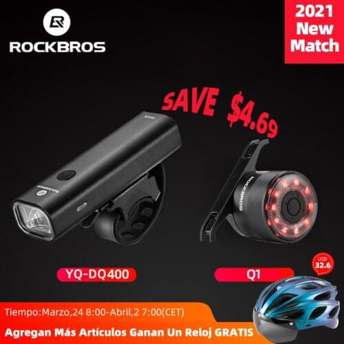 400LM Bicycle Light Front Light ROCKBROS Bicycle Handlebar Front Light MTB Cycling Bicycle USB Charging Cycling Equipment