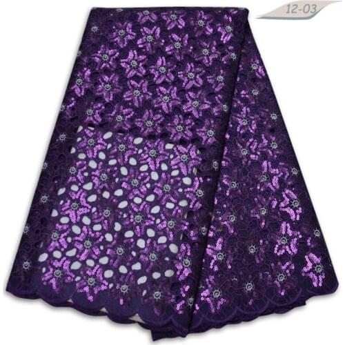 New Style French Nigerian Sequins Mesh Lace African Tulle Sequence Lace Fabric High Quality Lace For Wedding Dress 5 Yards 03
