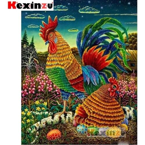 2020 New product Full 5D DIY Square/Round Drill Diamond Painting "cock" 3d Diamond Embroidery Cross Stitch Decor Gift K@6600