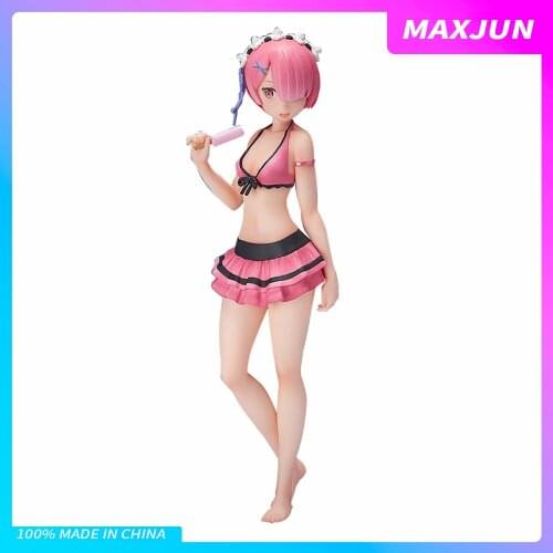 Anime Re Life in a different world from zero Anime Figures sexy Ram Swimsuit Eat ice cream PVC Model Toys ReZero Action Figure