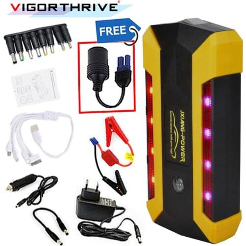 Car Jump Starter For Petrol car 600A Emergency Starting Device Power Bank Auto Battery Booster SOS Light Portable LCD Display