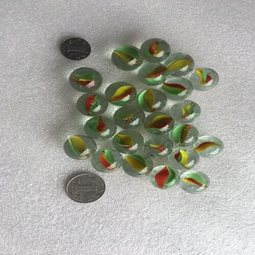 Free shipping 50pcs/lot 20mm 3 flowers red yellow blue color glass marbles 20mm transparent ball 2 cm marbles