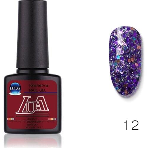 Shining Glitter UV Gel Nail Polish Sequins Varnish Manicure DIY Nail Art Gel Lacquer MH88