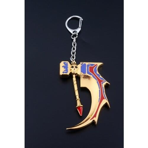 Game Dota 2 Anti Mage Weapon Gold Basher Alloy Key Chains Keychain Keyring Key Chain Accessories