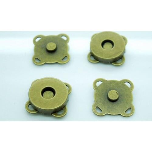 20 Sets Bronze Magnetic Snaps Bag Purse Clasp Button,Sew-on magnetic clasp Metal Button Fastener Sewing Craft 14mm A00481