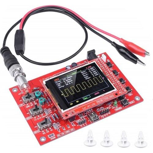 Digital Oscilloscope 1Msps 2.4inch TFT LCD Display+Alligator Probe Test Clip Fully Welded Assembled for DSO138
