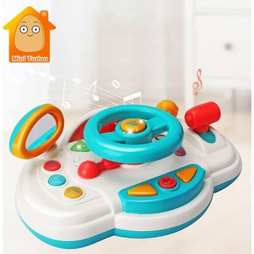 Baby Simulation Steering Wheel Cartoon Eletronic Musical Instruments Pretend Play Game Developing Education Toys For Infant Gift