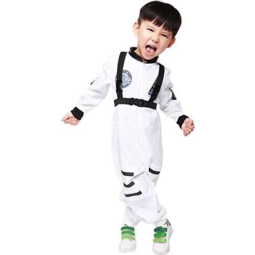Children Boy Girl Astronaut Jumpsuit Halloween Kid Book Week School Party Astronaut Cosplay Costume