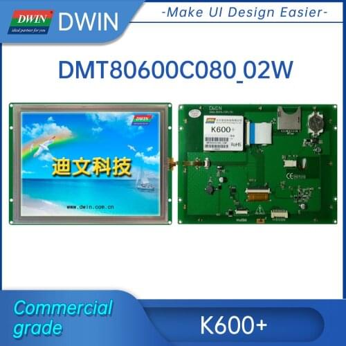 DWIN 8 Inch LCD Modules 800*600 TFT Display HMI Smart Intelligent Touch Screen DMT80600C080_02W