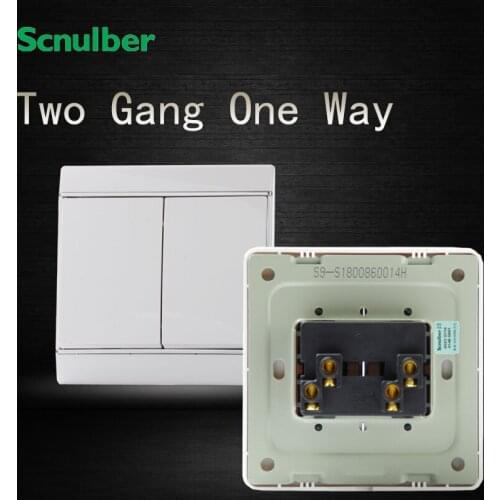 Hotel white 16A 220V new design 2 gang 1 way 16A electrical wall switch