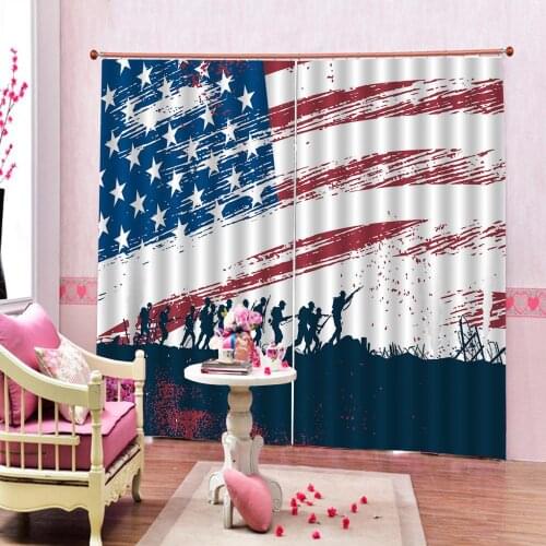 Photo Customized 3d Flag curtains For Living room Bedroom Drapes Decor 2 Panels Hooks Window Curtains Blackout curtain