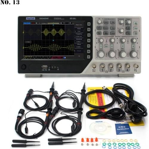 Hantek DSO4254C 4-channel Oscilloscope + Signal Generator 250MHz Band Width 1Gsa / S EXT+DVM+Auto Range Function EU/US Plugs
