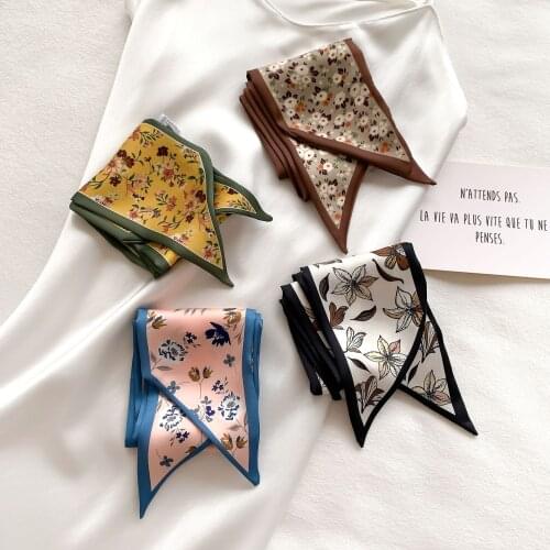 KOI LEAPING Aesthetic printing long Polyester scarf female Literary hairhat decorative scarf headband tie wrist strap bag belt