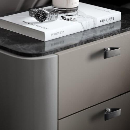 Brushed Black Steel Ladder-shaped Arched Cabinet Handles Cupboard Pulls Drawer Handles Dresser Knobs for Furniture Hardware