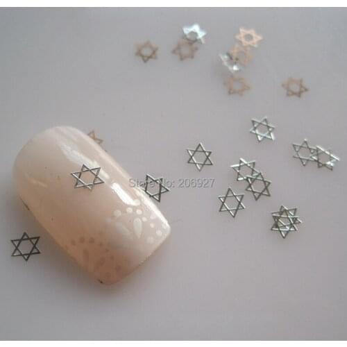 MS323-1 100pcs Silver Cute Star Metal Sticker Nail Art Metal Sticker Nail Art Decoration Non-adhesive Sticker