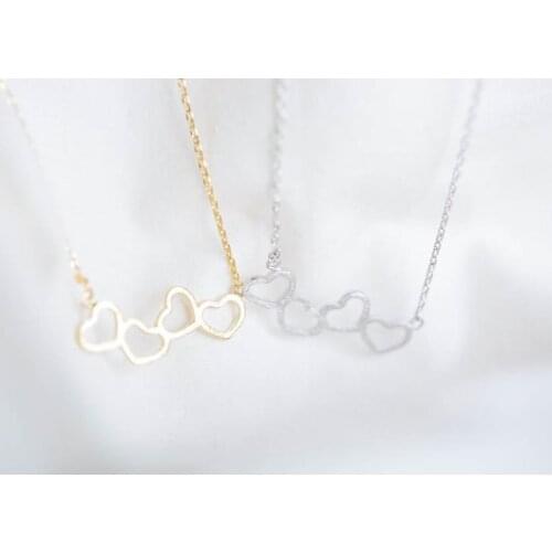 Fashion silver plated four hearts necklace Pendant Necklace for women
