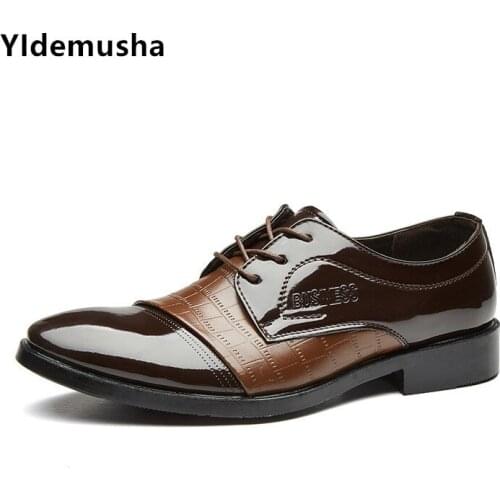 2020 Spring New Fashion Trends Business Dress PU Leather Men Office Shoes Wedding Shoes Casual Office Work Shoes Male Oxfords