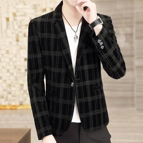 2021 Autumn Men Blazers Fashion Striped Casual Suit Jackets Korean Slim Fit Wedding Business Dress Coat Social Blazer Masculino