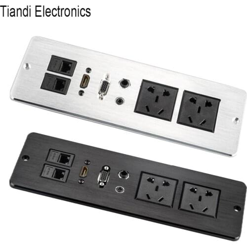 Hotel KTV 3.5 audio microphone wall socket 2-bit Chinese style jack HD HDMI VGA dual network RJ45 home office information outlet