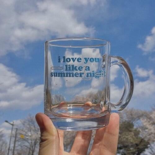 2021 New Summer Night I love you like a summer night glass breakfast cup clouds moon starry sky coffee mug wine glass