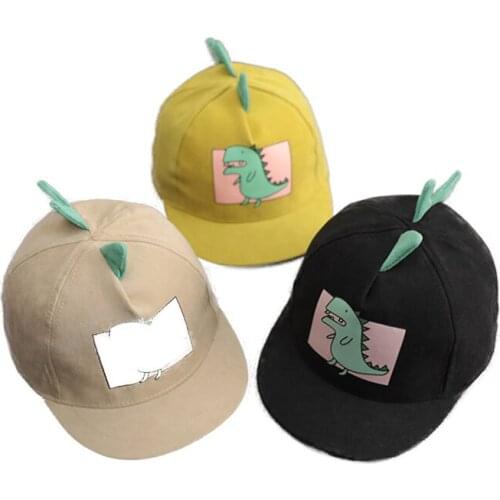2021 New Spring Summer Baby Baseball Cap Cute Cartoon Dinosaur Hat Soft Brim Casual Hip-Hop Cap Cute Sun Hat For Kids