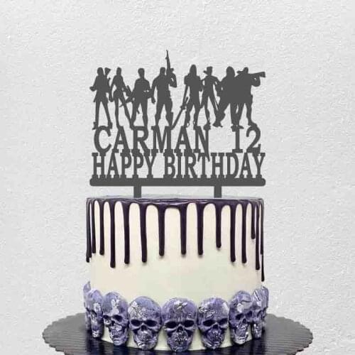 Personalized Kids Birthday Cake Topper Custom Name Age Happy Birthday Super Hero League For Kids Birthday Party Cake Decoration