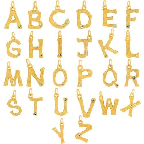 Fashion Hip-Hop 26 English Character Mother-Daughter Pendant Alphabet Necklace Environmentally Friendly Copper Plated 24K Gold