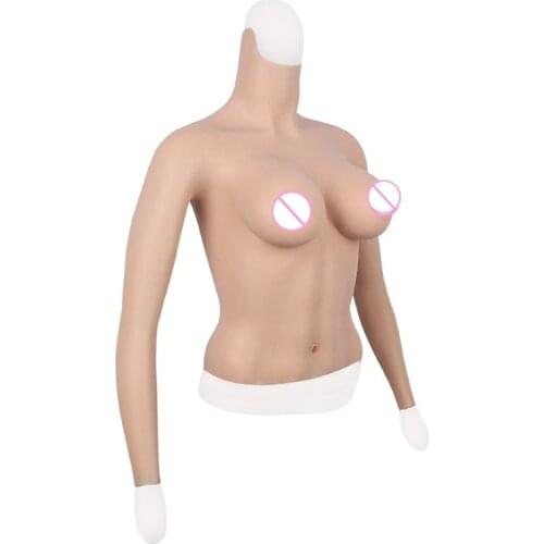 Halfbody D CUP Fake Artificial Boobs Realistic Silicone Breast Forms with Arm Crossdresser Shemale Transgender Drag Queen 4G