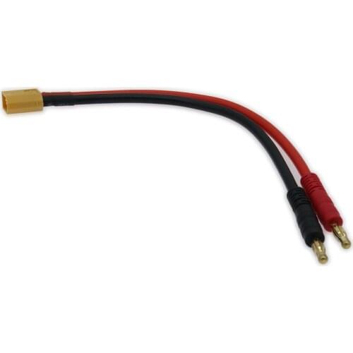 RCAWD 1x 150mm Female Xt60 Plug And Gold-Plated Male 4.0 Banana Silicone Cable 12awg For Lipo Battery Charger XC0013