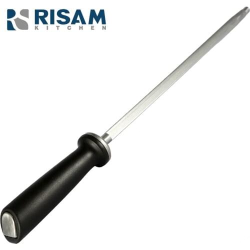 RISAMSHA Round Rod Sharpening Tool Diamond Kitchen Knife Sharpening Steel Magnetic Clever Knife Sharpening System RR003