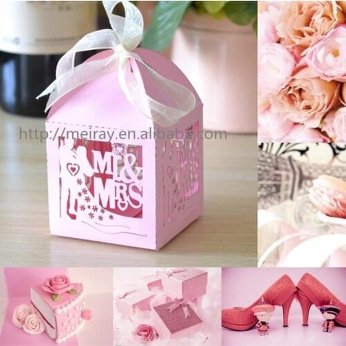 Romantic hot sale merry design customed wedding party decoration laser cut candy favor gift box