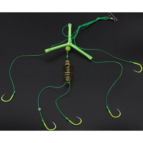 Rompin 1pcs 3 way Explosion Fishing Hook Fishing Lure Bait Trap Feeder Sharp carp Fishing Hook with Stainless Steel Springs