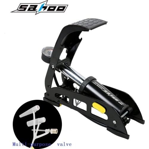 SAHOO Bicycle Tire Pump Multipurpose Electric Bicycle Motorcycle Car Foot Pump High Pressure Pump Practical Inflatable Tool