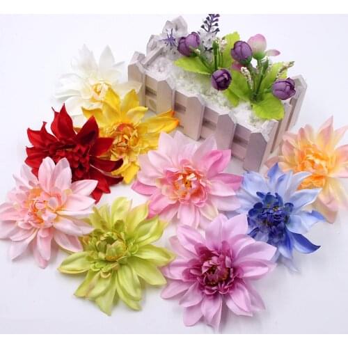 5pcs Silk Dahlia Peony Flower Artificial Flower Autumn Vivid Leaves DIY Wedding Flower Wall Home Flower Arrangement Gardening
