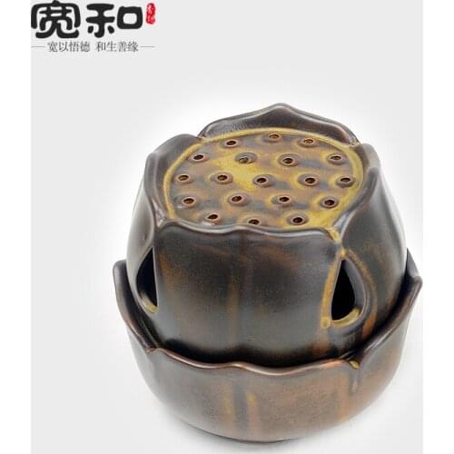 Width and creative retro Ru kiln glaze ceramic incense burners incense coil furnace produced Dehua Tower incense coil furnace
