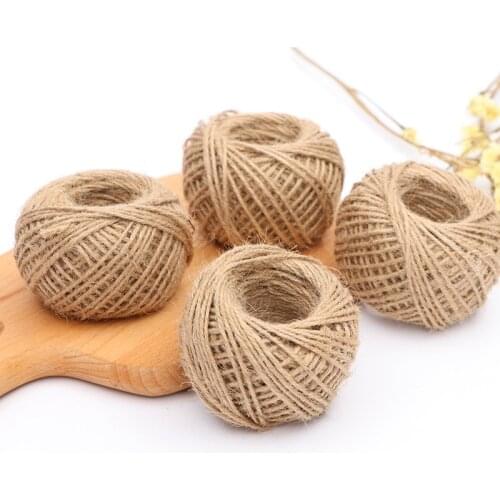 Natural Burlap Hessian Jute Twine Cord Hemp Rope String Gift Bottle Packing Strings Wedding Thread DIY Scrapbooking Craft Decor