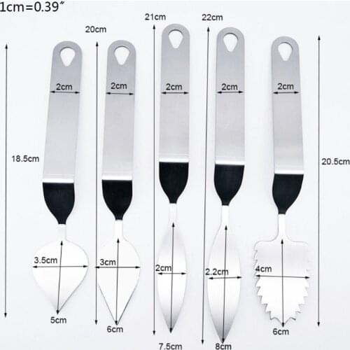 Stainless Steel Cake Spatula Feather Leaf Knife Chocolate Mousse Decoration Tool 37MF