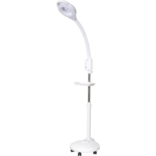 LED Floor Lamp Shadowless Beauty Tattoo Magnifying Glass Stepless Dimming Bendable Nail Art Eyelash Basic Tools Stand Lighting