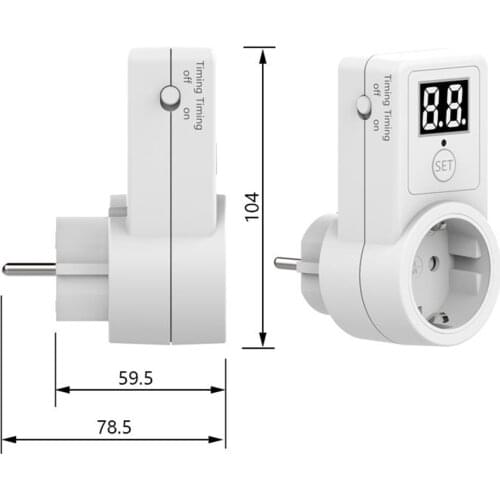 10A EU Plug Countdown Switch Two/One Digit Display Countdown Timer Time Control Telephone Battery Electric Vehicle Charging
