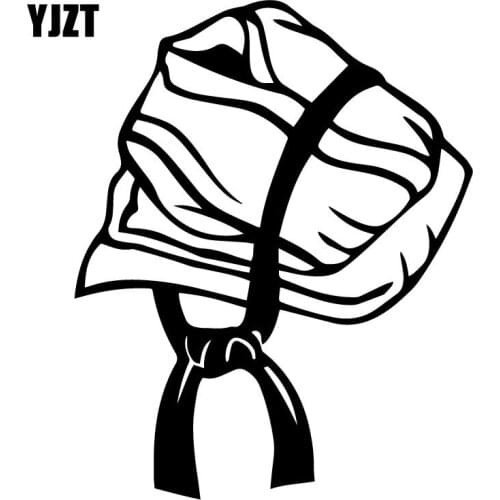 YJZT 14.5CM*18.1CM Karate Gi Gee Uniform Vinyl Decal Car Trunk Decor Accessories Car Sticker Black/Silver C31-0540
