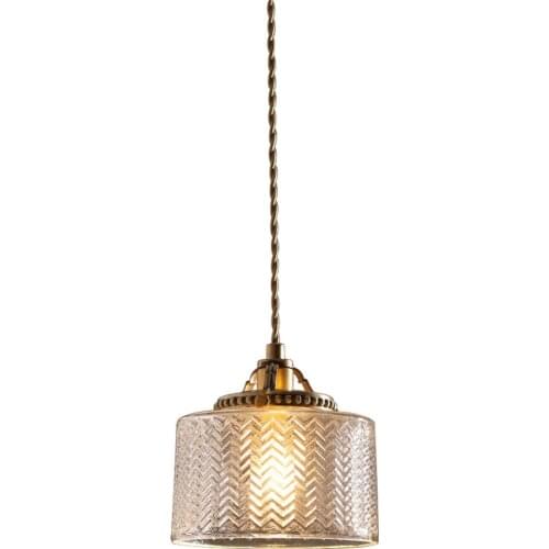 Industrial Wind Vintage Pendant Light LED Copper Glass Loft Hanging Lamp Dining Room Home Lighting Antique Droplight Luminaire