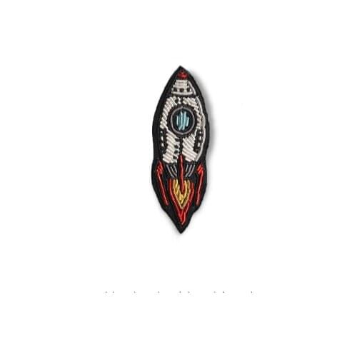 Embroidery india silk pin on patches for clothing brooch rocket badge designer patches for jeans parches bordados para ropa