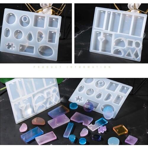 Mirror pendant silicone mold DIY necklace pendant key ring mold, epoxy resin jewelry accessories mold