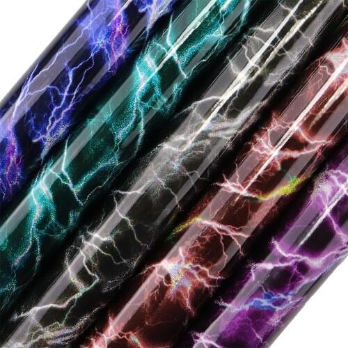 30cmx134cm Roll Mirror Lightning Faux Synthetic Leather Fabric For Handbag Wedding Home Decoration Bows Earring BH414