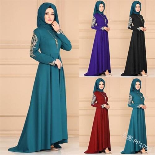 2021 Long Sleeved Print Waist Skirt Women Dress for Muslim Abaya Latest Designs Clothing Robe Prayer High Quality Cotton Jersey