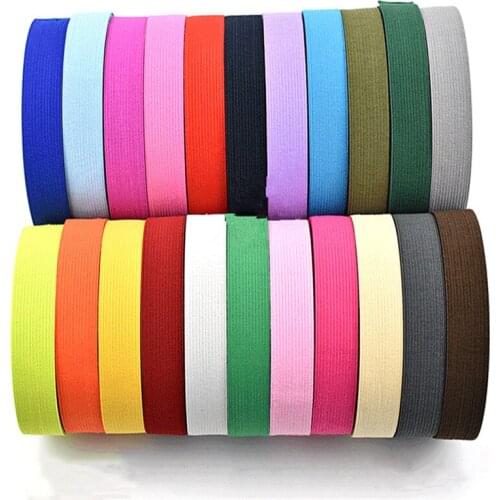 1 Roll of Colored Elastic Band 40 Meters Flat Soft Rubber Webbing Home Sewing Lace Decorative Belt Clothing Accessories 25mm