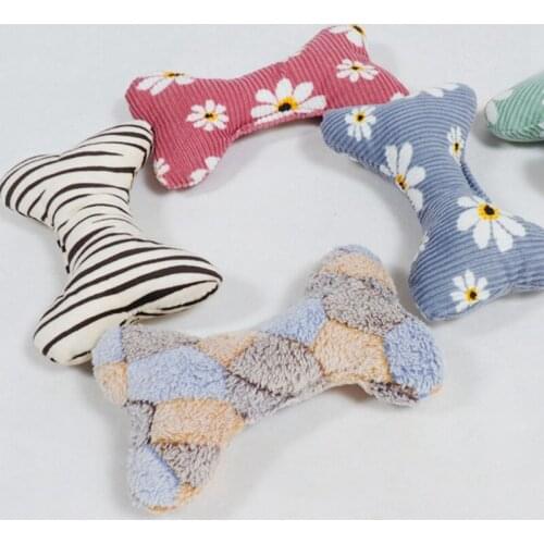 1PCS Random Color Pet Plush Toy Bone Shape Funny Toy Interactive Creative Dog Chewing Toy Cat Bite Toy Legendog