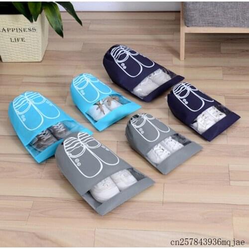 100pcs Waterproof Shoes Bags Travel Shoe Storage Bag Organizer Organize Tote Non-Woven Drawstring Bags